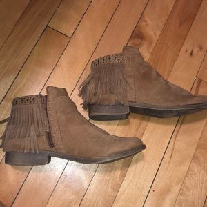 Suede Fringe Booties